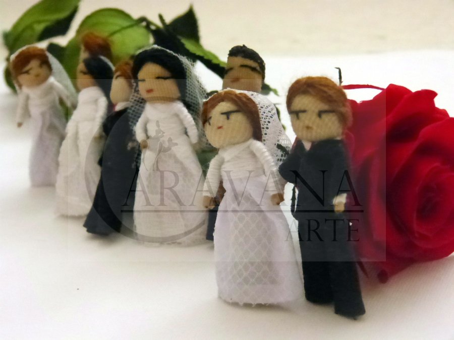 Svatební panenky pro štěstí- pár (5 cm) :: Caravana Arte